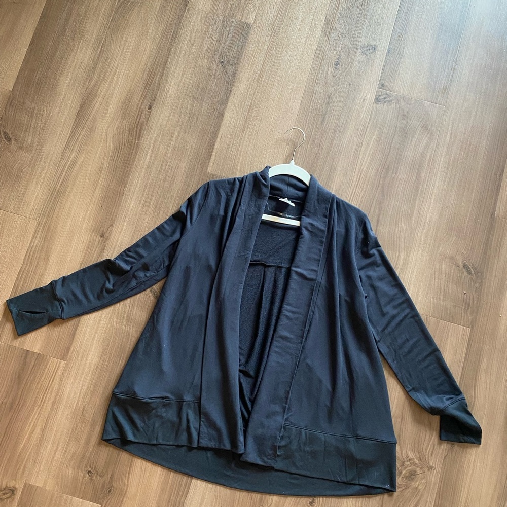 All in Motion Black Open-Front Cardigan